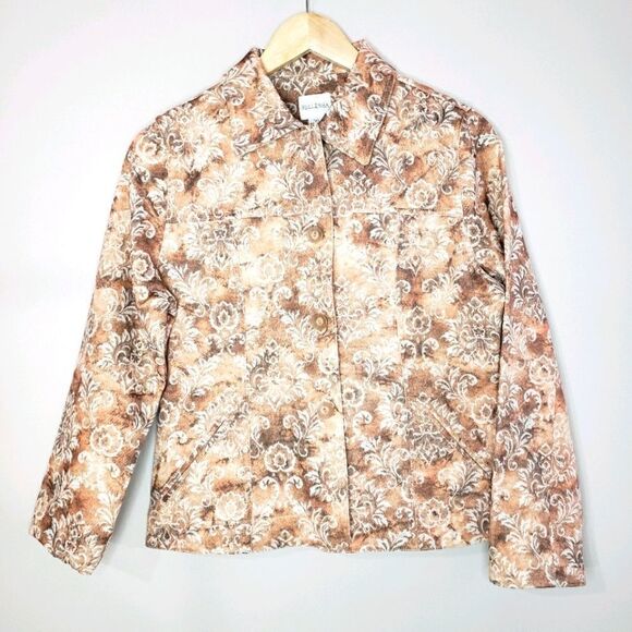 Bellessa Small Beige Print Cotton Blend Spring Jacket - Picture 1 of 9